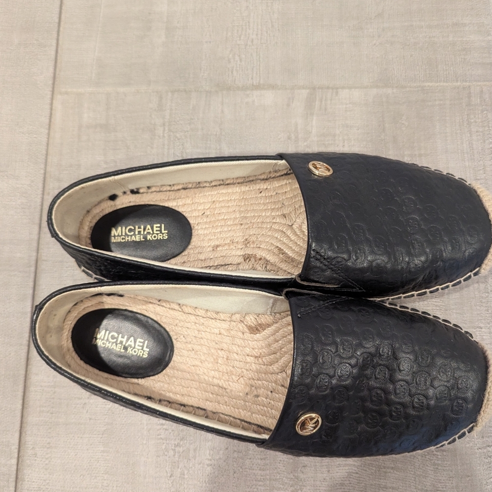 Michael Kors Black Espadrilles with Textured Design